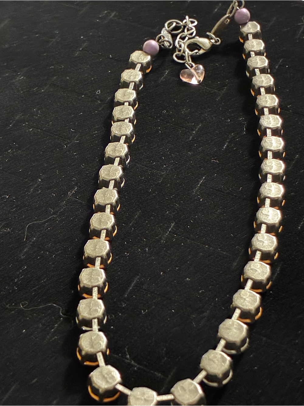 Sabika’s Aurora Orange Crystal Tennis Necklace with Swarovski Crystals. - Picture 7 of 9